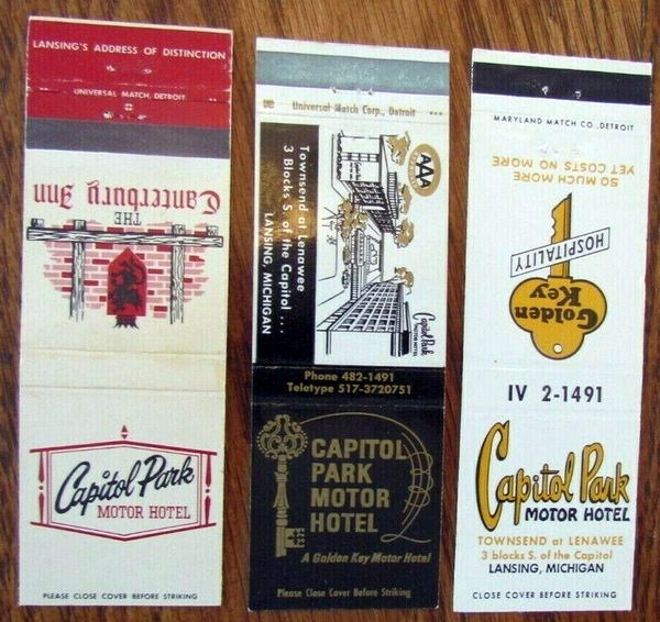 Capitol Park Motor Hotel - Matchbook